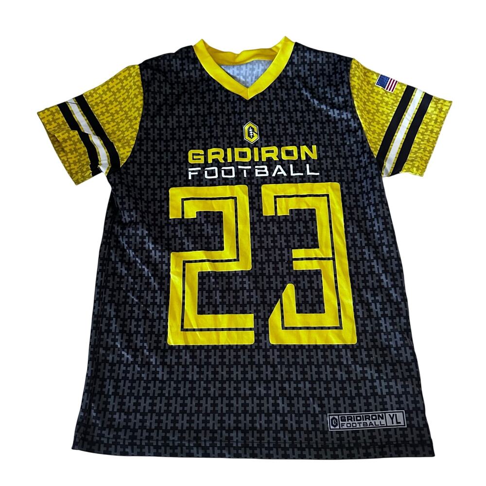 Gridiron Black and Yellow #23 Football Jersey - Size Medium